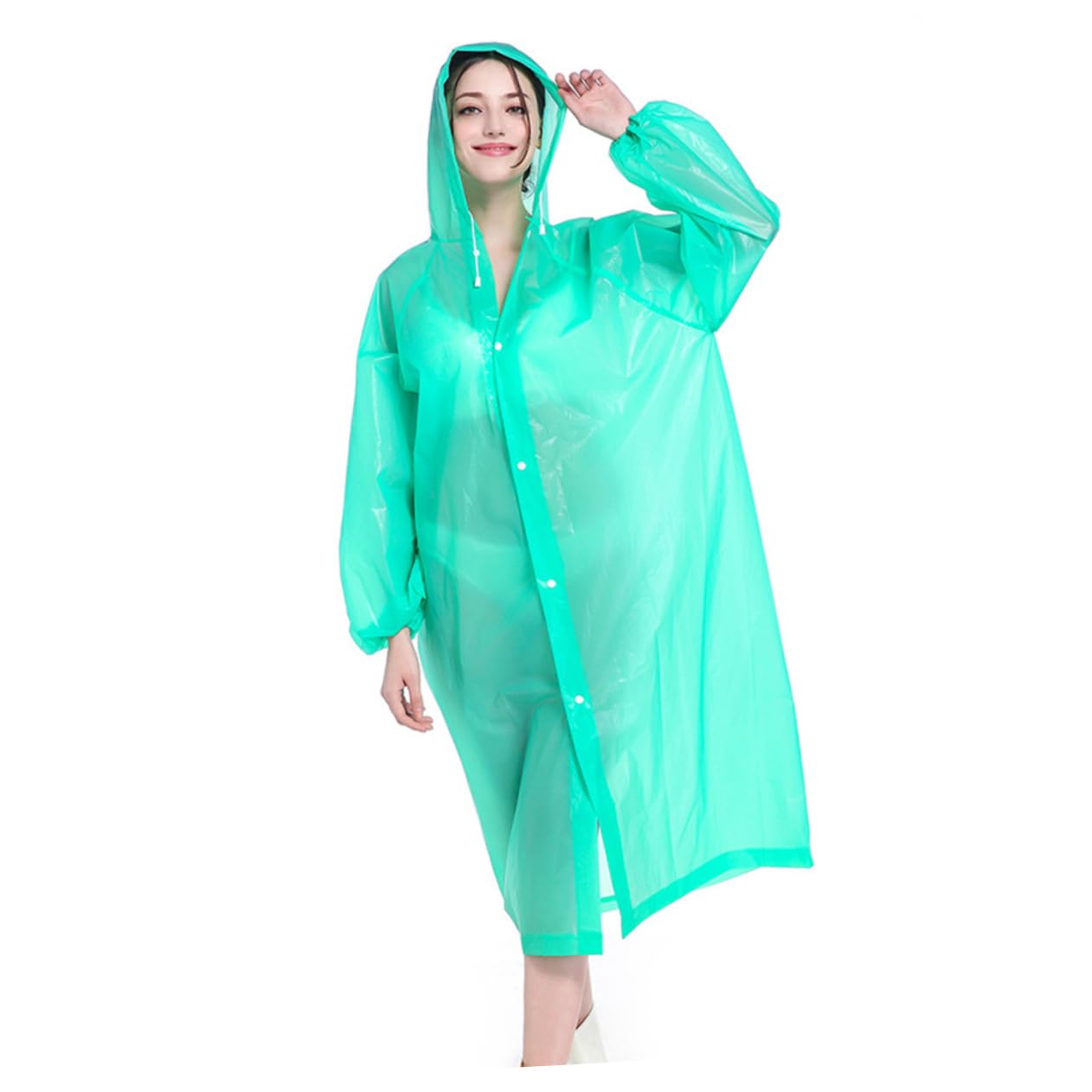 COLLBATH Poncho Leggero Adulti e per Peva Riutilizzabile Antipioggia a Cappuccio, 5 Pezzi, Pratico per Pesca e Parchi