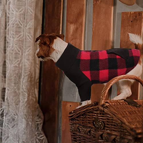Warm Dog Sweaters For Small Medium Dogs, Plaid Dog Winter Sweater, Soft Fleece Puppy Vest, Classic British Style Pullover Shirt Apparel With Leash Hole, Cold Weather Cozy Dog Jumpsuits Sweatshirt #TOP5