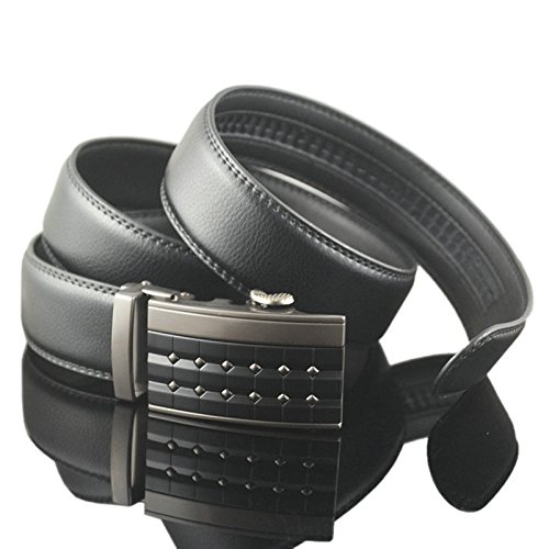 Dan Cube Belts for Men Leather Black Automatic Slide Click Buckle Big and Tall Size Adjustable2