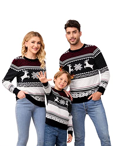 Clearlove Weihnachtspullover Familie Set Damen Weihnachtspulli Herren...