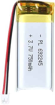 3.7V 750mAh 692245 Battery Lithium Polymer Ion Rechargeable Lipo Battery with PH 2.0mm Connector
