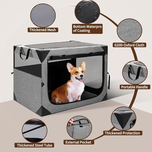 XVISHX casinha de cachorro, casinha de cachorro grande de 30x21x21 polegadas para cães grandes ou mé