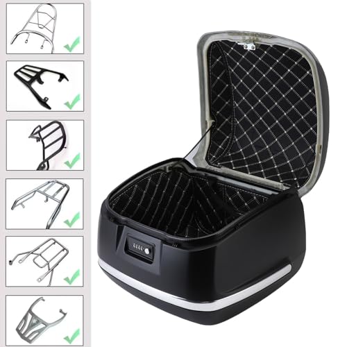 Maleta trasera universal de 35L impermeable para moto y scooter negro ABS 5