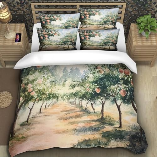 Housse de couette pêcher 140x200 parure lit microfibre pour ado - 5