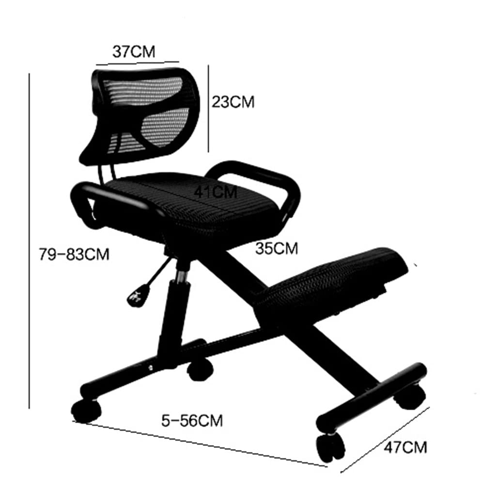 Ergonomiczne krzesło klęczące z siatki regulowana wysokość i kąt z oparciem kółka funkcja nachylenia biurko komputerowe krzesło zadaniowe