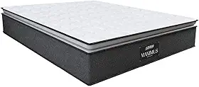Colchão Casal Queen Molas Ensacadas Pillow Top Maximus 158x198x28cm Cinza/Branco Gazin - Suporta até 120Kg por Pessoa