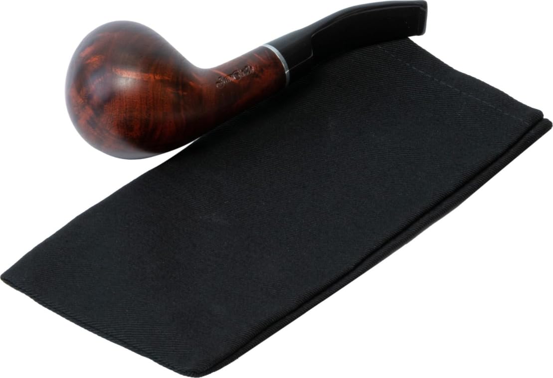 Pfeife JEAN CLAUDE gebogen rot-schwarz Chromring