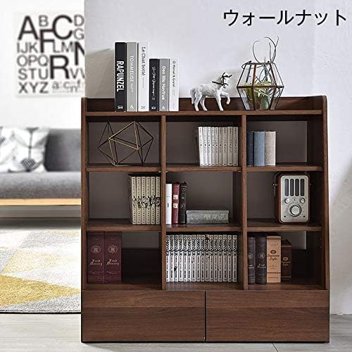 Amazon｜オープンラック 幅90 3段 本棚 引き出し スリム 薄型 シェルフ
