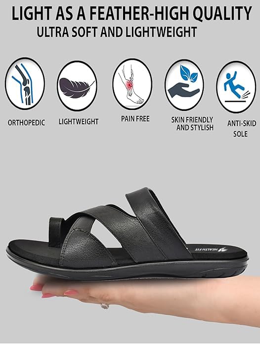 Image of HEALTH FIT Extra Soft Diabetic & Orthopedic Slippers /Doctor Chappal & Foortwear-Men