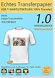 🌼Echtes Transferpapier:Packung mit 100 Blatt Helle 1.0-Bügelfolie(Helle).Einfach zu bedienen und auch Kinder können erfolgreich übertragen. Kompatibel mit ALLEN Arten von Tintenstrahldruckern, Bügeleisen und Heißpresse.