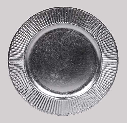 Platos cargadores acrílicos redondos 13 pulgadas plateados x24 miniatura 1