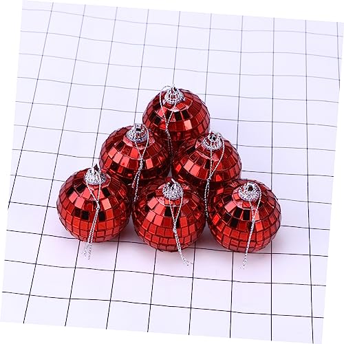 Bola espejada reflectante SOLUSTRE de 10 cm, color rojo, para fiestas, bodas, clubes y festivales musicales miniatura 7