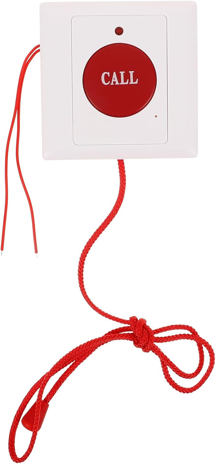 Wall Mounted Emergency Pull Cord Distress Call Button for Elderly Patients, Senior Alert Alarm Wall-Mounted Help Button for Bathroom and Home Safety