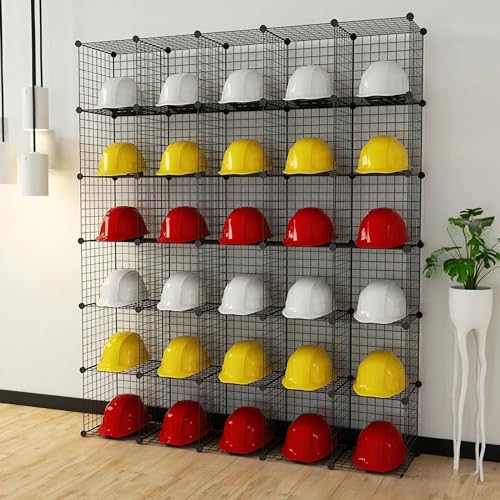 Organiseur de casque en métal – Bacs de rangement multifonction à 2/3/4/5 niveaux pour chantier de construction et atelier