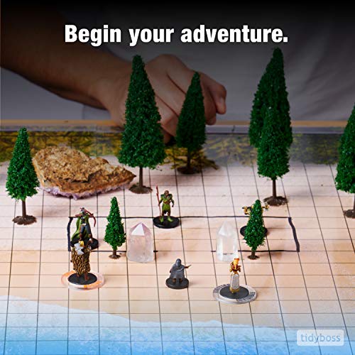 Tidyboss Dnd Starter Set Battle Game Mat -3X Double Sided Battle Board 24X36-6 Terrains Tabletop Mat, Dry Erase Markers, Eraser, Dice And Clips -Rpg Battle Terrain Dungeons And Dragons Starter Set #TOP5