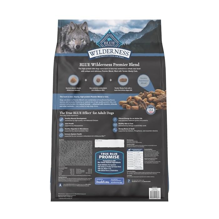 Blue-Buffalo-Blue-Wilderness-Premier-Blend-with-Meaty-Cuts-Adult-Chicken-Dry-Dog-Food-24-lbs Blue Buffalo Blue Wilderness Premier Blend with Meaty Cuts Adult Chicken Dry Dog Food 24 lbs