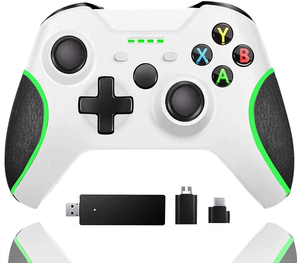 Xbox one Wireless Controller,Built-in Dual Vibration 2.4HZ Gamepad Compatible with Xbox One/One S/One X/One Elite/ PS3/ Windows 10 (Renewed)