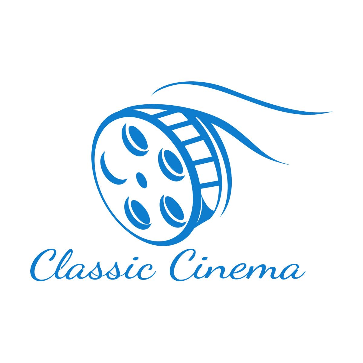 Wall Vinyl Sticker Decor Cinema Movie Spool Classic Cinema Words 72x108.9cm Waterproof Extra Large Blue โ image 1