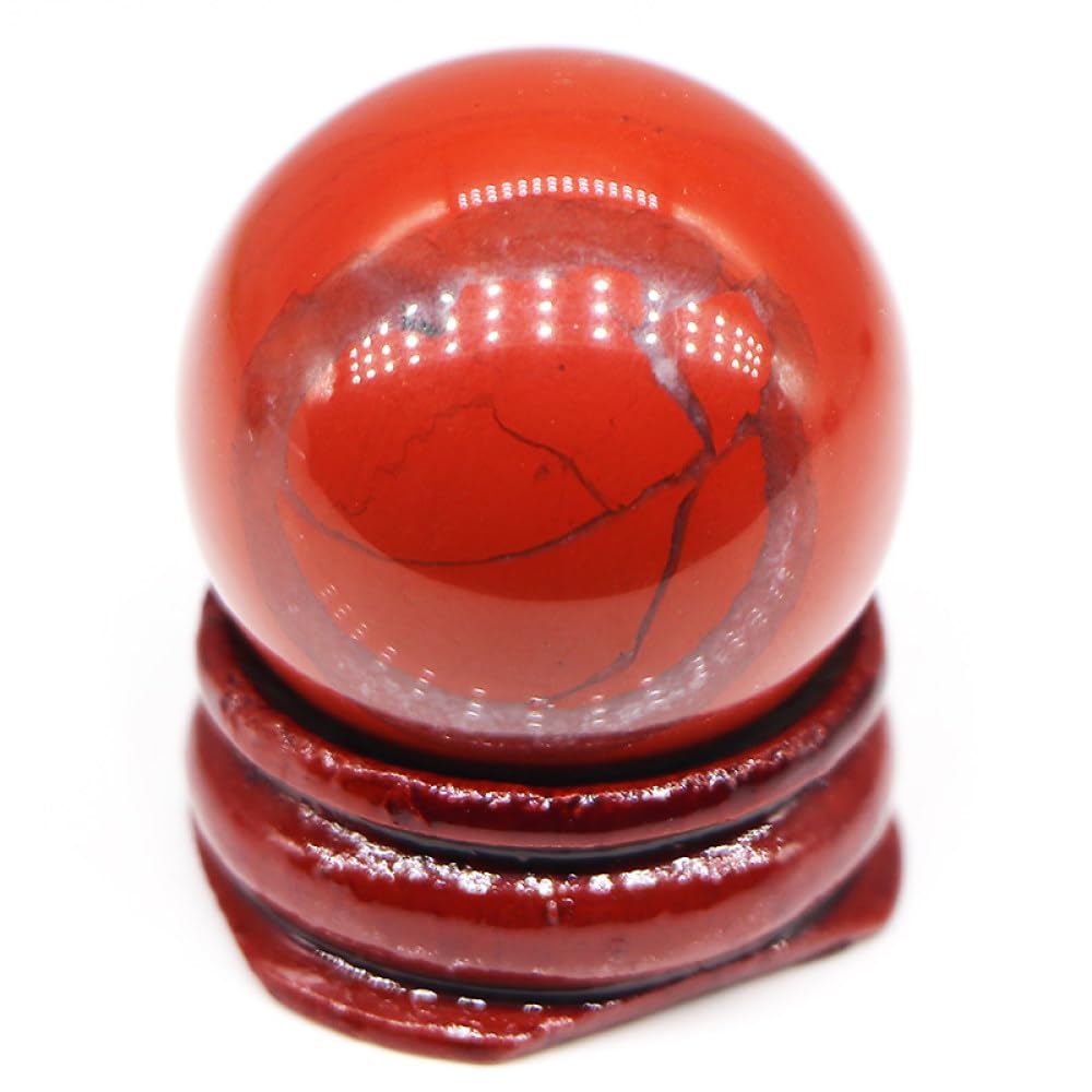 Esfera de Jaspe Rojo de 30 mm para Alivio del Estrés y Meditación