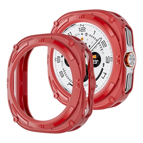 Protection Galaxy Watch Ultra 47mm : Coque Bumper PC Rigide Rouge Contre Chocs