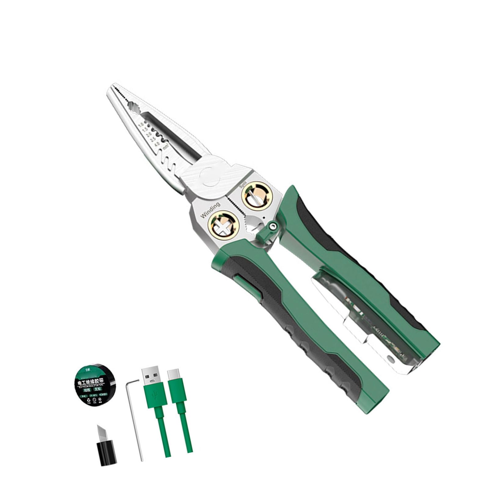Multipurpose Electrician Tool Combining Wire Stripper Crimper and Voltages Tester Electrician Tool for Safe Wiring Multifunctional Wire Stripping Tongs