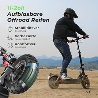 E Scooter mit Straßenzulassung, 11 Zoll MAX 80KM Reichweite Offroad Elektroroller, Faltbarer E-Roller mit Duale Aufhängung, Blinker und APP，Elektroscooter Erwachsene für Stadt und Land Pendeln