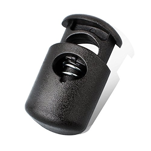 DYZD Single Hole Plastic Cord Locks End Spring Stop Toggle Stoppers(Black 10P)