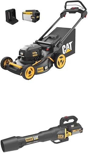 Miniatura 3 de Cat Cortacésped inalámbrico de 60 V y 21 pulgadas, modos de corte 3 en 1, TorqLogic sin escobillas + recortadora de cuerda sin escobillas de 15