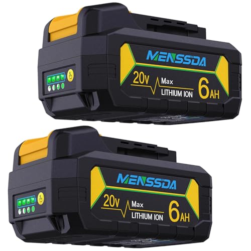 MENSSDA 2Pack True 6AH Capacity Replacement Battery Compatible with Dewalt 20V...