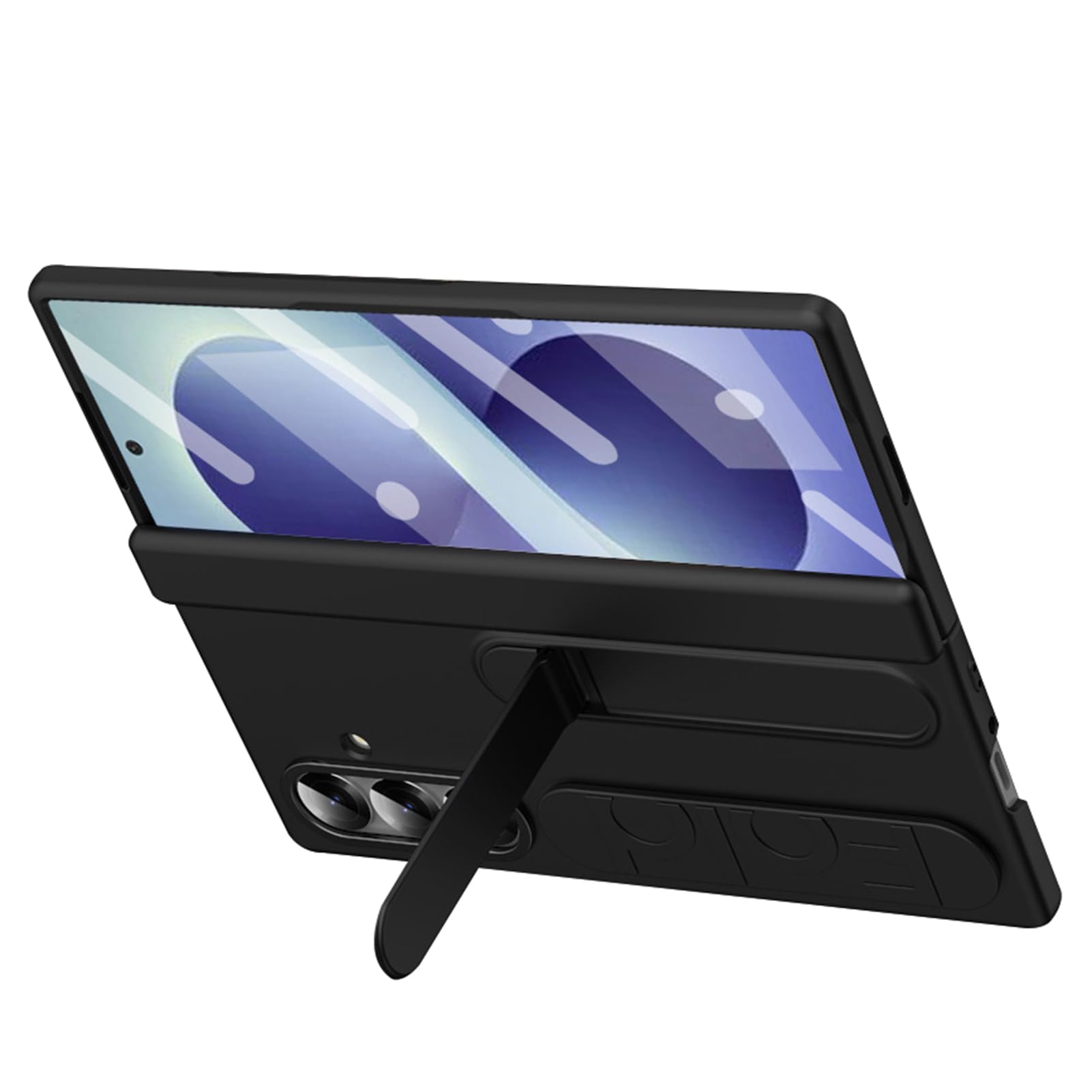Custodia Cerniera Per Samsung Galaxy Z Fold 8 Ultra, Cinturino, Stand, PC | Cover PC leggera antishock con cinturino e mini stand. Totale, antiscivolo, pellicola protettiva(Black)