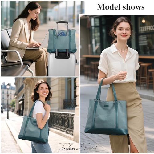 BAIGIO Laptop Tote Bag for Women 15.6 Inch Lightweight Travel Canvas Tote Bag Purse Large Teacher Work Shoulder Bags Handbag3