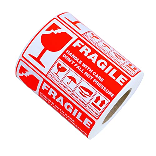 BCOATH Professional Fragile Shipping Stickers 300 Labels Per Roll Packing Paper Stickers Eye-catching