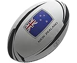 Pallone da rugby all blacks Gilbert All Blacks Supporter Palloni, Nero, 3
