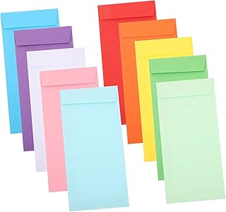 مظاريف نقود ذاتية اللصق 150 جرام 3.2 × 6.6 بـ10 الوان سميكة لتحدي توفير المال ووضع الميزانية والشيكات والعملات المعدنية والبذور والتذاكر والمجوهرات والاغراض الصغيرة من 120 قطعة