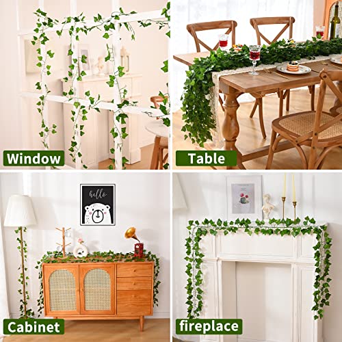 Dolicer 10 Strands 70Ft Fake Vines For Bedroom With 33Ft String Lights, Fake Ivy Vines With Fake Leaves, Artificial Ivy Garland Greenery Garland, Hanging Vines For Wall Decor Wedding Room Party Garden #TOP7