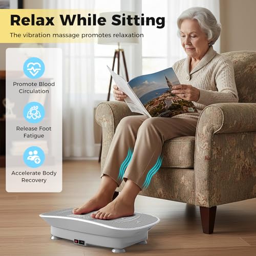 Image of GYMAX Vibration Plate Exercise Machine-10 Level Intensity, LED Display & Remote Control, Body Vibrating Plates Stand Shaking Platform Fat Burning Machine
