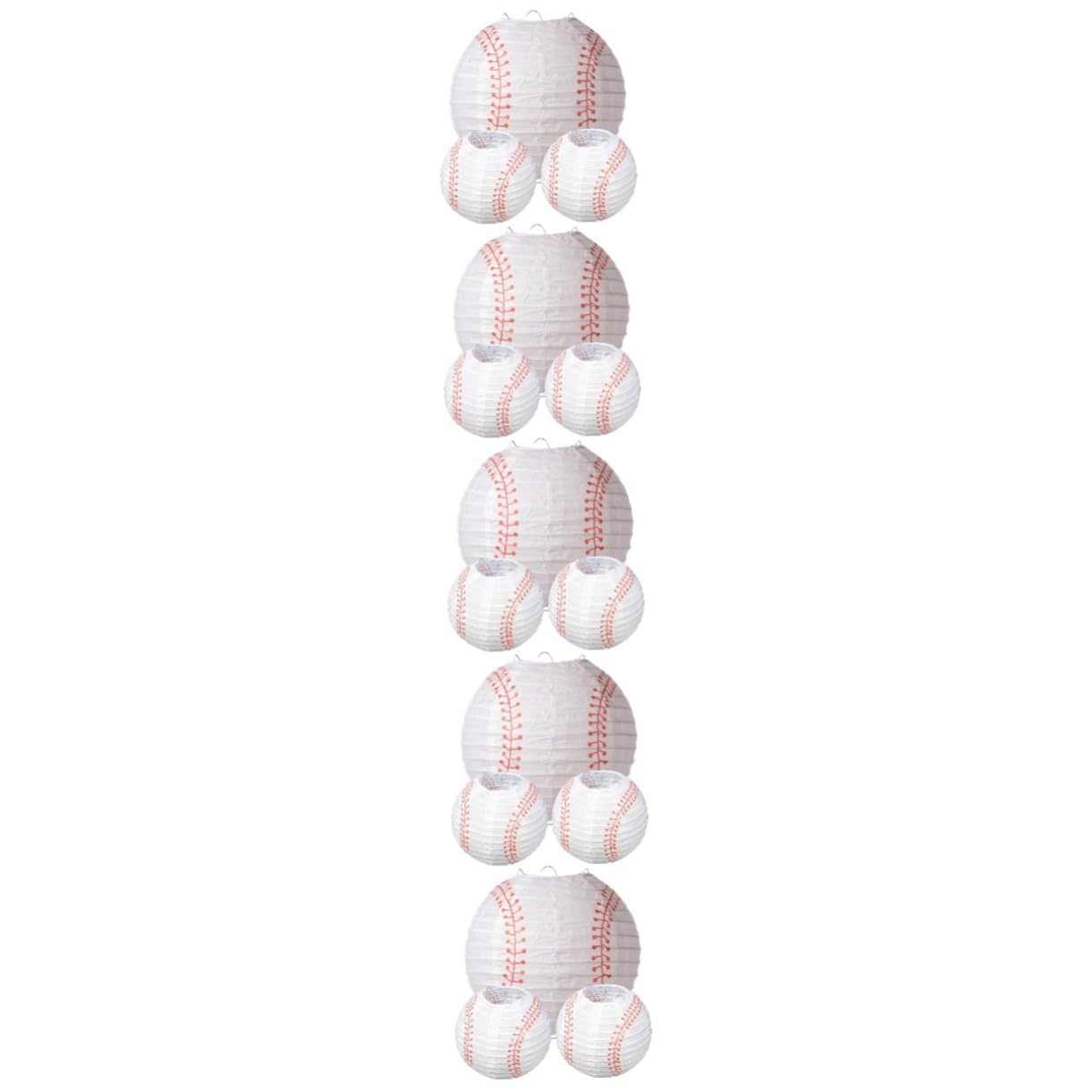 Lanternes papier baseball lot de 15 lampions ronds decorations sport