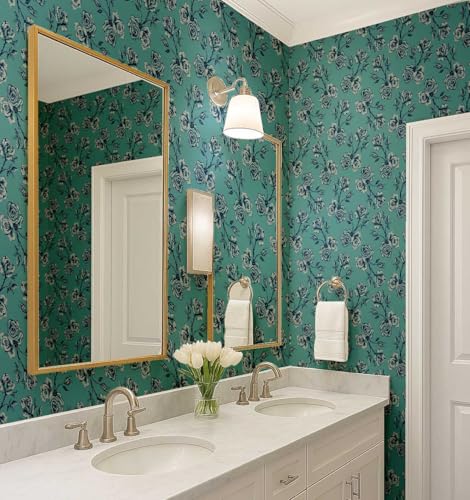 Revestimiento de pared autoadhesivo lavable con diseño botánico de rosas dibujadas 5