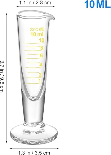 Miniatura 9 de Baluue Taza de medición graduada de laboratorio de 0.3 fl oz con pico de boca ancha vaso de precipitados cónico dispensador de líquido cilindro de