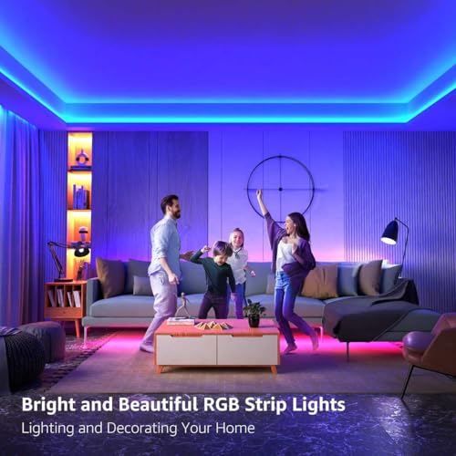 Image of SUPERNIGHT 5050 RGB LED Strip Lights-16.4ft 300 LEDs, Color Changing LED Lights for Valentine, Wedding Sparklers, Christmas Lights, Indoor Decoration (Pack of 2)