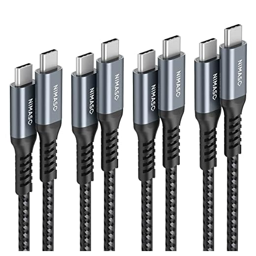 NIMASO USB C to USB C Fast Charging Cable [4 Pack],Type C to Type C Fast Charging Lead Compatible Samsung Galaxy S20+ 5G Ultra Note 10 A70, iPad Pro 2020 MacBook Pro/Air Google Pixel [0,3M+1M+2M+3M]