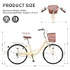 Beach Cruiser Bike, 26 inch Adults Bicycle for Women Single Speed, Cruiser Bikes for Men with Basket & Steel Rack, Women's Bike for Commuting, Step Through City Bike for Women Adults, Yellow #5