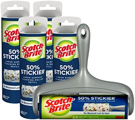 Scotch-Brite 50% Stickier Large Surface Lint Roller, Works Great On Pet  Hair, 60 Sheets 