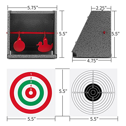 Gearoz Bb Gun Target Trap, Airsoft Target, Pellet Gun Target With 10Pcs Paper Target, Resetting Metal Silhouettes Shooting Targets For Backyard, Outdoor, Indoor, Small Size #TOP3