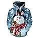 GSSWXN Stampa 3D Cartoon Wear Sciarpa Bavaglino Cappello Slittino Pupazzo di Neve Felpa con Cappuccio Uomo Felpa con Cappuccio Harajuku Felpe con Cappuccio Uomo Bambino Natale Cappotti