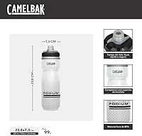 Vista 2 de CamelBak Podium Chill Bike - Botella de agua aislada para apretar, color negro, 21 onzas