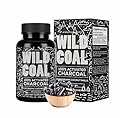 Wild Foods Activated Charcoal Capsules | 100% Organic Coconut Shells Active Tablets for Bloating & Hangover | Lab Tested & Non-GMO Detox Pills | Made in USA (120 Capsules)