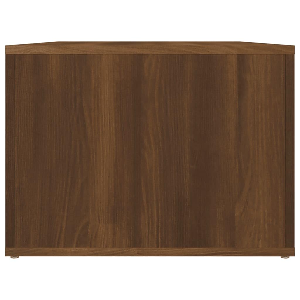 Tavolino da caffè marrone effetto rovere, 80 x 50 x 36 cm, in legno con vano portaoggetti, ripiano, cassetto e porta, per soggiorno, camera degli ospiti, ufficio, corridoio, reception