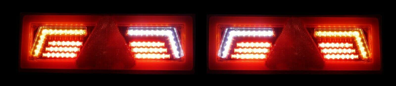 2 Luci Di Posizione Fanali Posteriori LED Sottili 12/24V Freccia Dinamica Per Il Telaio Posteriore Di Camion Rimorchio Furgoni Camper Autobus