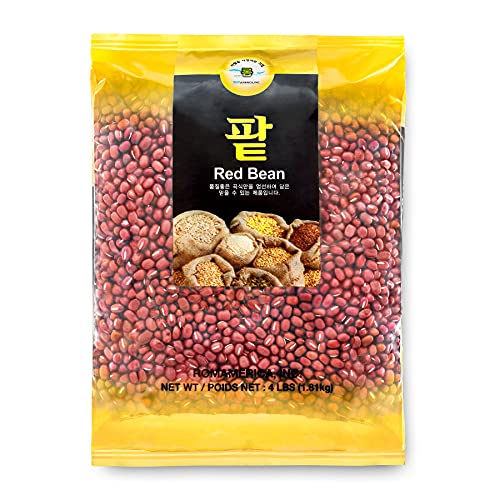 ROM AMERICA Whole Raw Dried Adzuki Red Beans, Natural Red Mung Bean Azuki Aduki for Soups, Salads, Japanese Desserts, Sweet Korean Red Bean Paste, Mochi Filling, Asian Cooking 팥 - 4 Pound (Pack of 1)